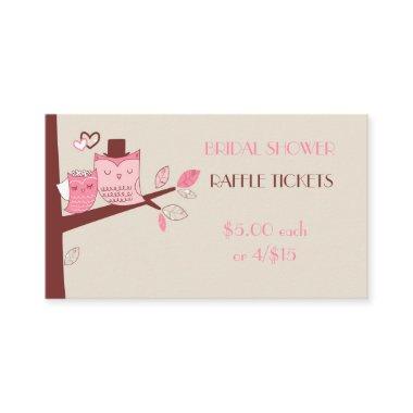 Bride and Groom Owl Couple Raffle Tickets Enclosure