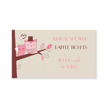 Bride and Groom Owl Couple Raffle Tickets Enclosure Invitations