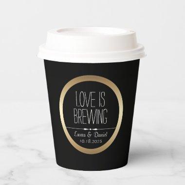 Bride and Groom Personalized Coffee Paper Cups