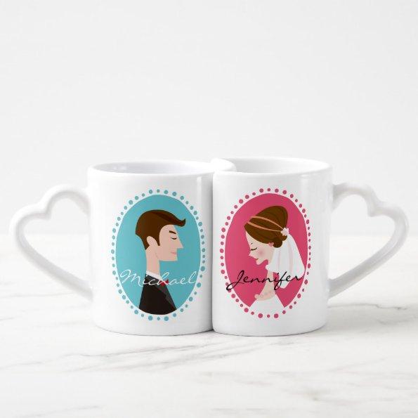 Bride and Groom - Personalized Wedding Coffee Mug Set