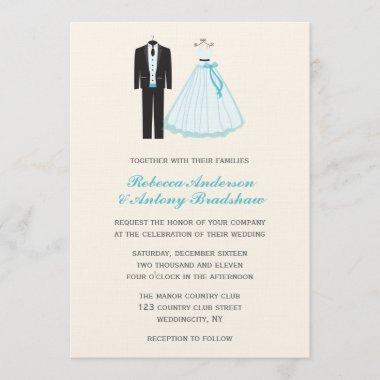 Bride and Groom Wedding Invitations