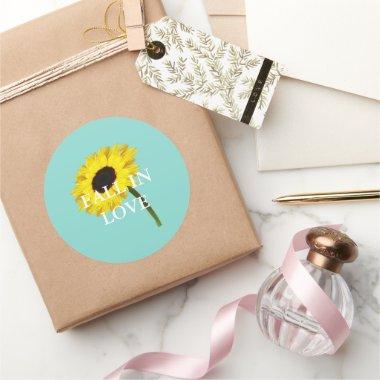 BRIDE Autumn Bride Sunflower  Party Classic Round Sticker