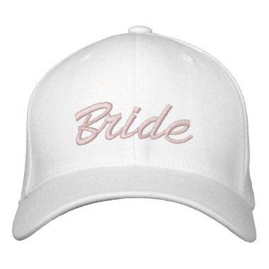 Bride blush pink script elegant chic cute embroidered baseball cap