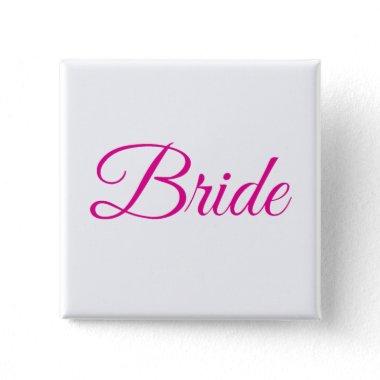 Bride Bridal Party Pink White Elegant Wedding Pin