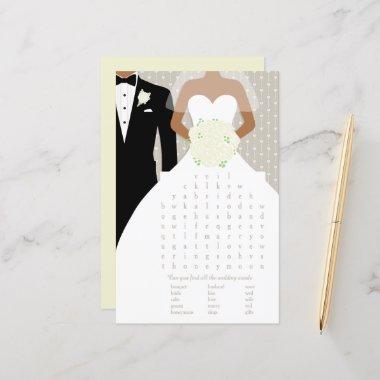 Bride Bridal Shower word search game white roses