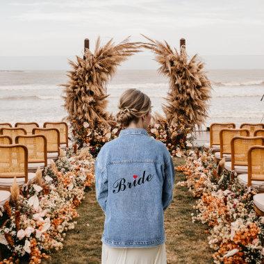 Bride Bridal Wedding Bachelorette Party Red Heart Denim Jacket