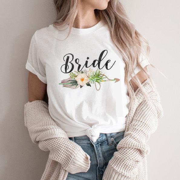 Bride| Bride Tribe | Feather Arrow,Floral Arrow T-Shirt