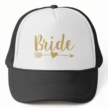 Bride|Bride Tribe|Golden Glitter-Print Trucker Hat
