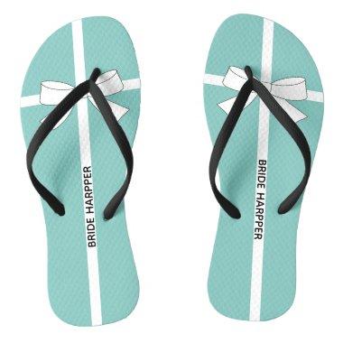 BRIDE & Bridesmaid Personalized Shower Tiara Party Flip Flops