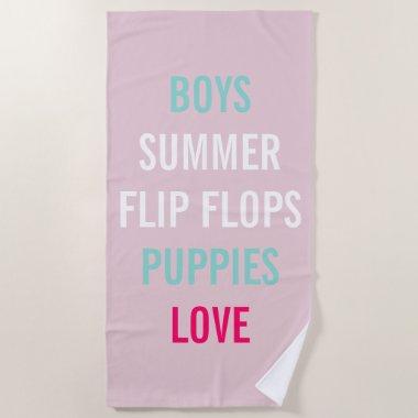 Bride Bridesmaid Pink Summer Lovin Sprinkle Party Beach Towel