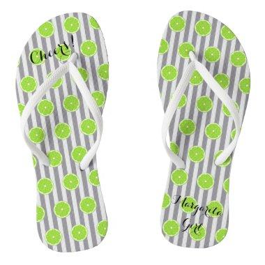 BRIDE & Bridesmaids Limes & Fiesta Shower Party Flip Flops