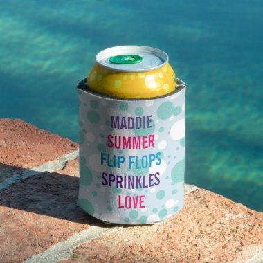 Bride & Bridesmaids Summer Lovin Polka Dot Party Can Cooler