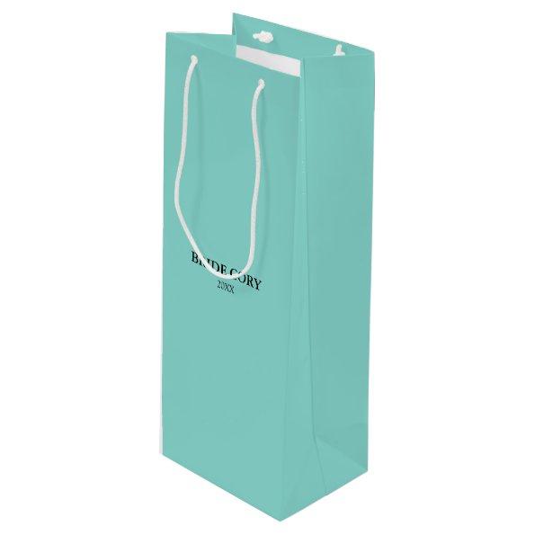BRIDE & Bridesmaids Teal Blue Personalized Party Wine Gift Bag