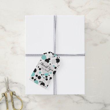 BRIDE & Bridesmaids Teal Polka Dots Tiara Party Gift Tags