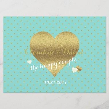 Bride & Co Blue & Gold Polka Dot Wedding Ceremony Program