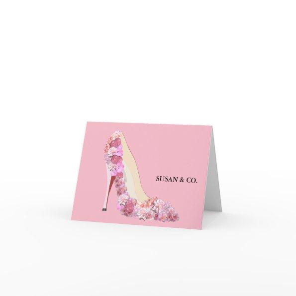 Bride & Co Bride Pink Floral Heels Personal Note