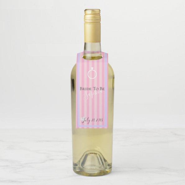 BRIDE CO Bride To Be Love Pink  Party Bottle Hanger Tag