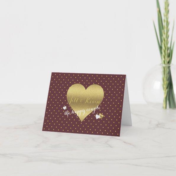 Bride & Co Burgundy & Gold Wedding Party Note Invitations