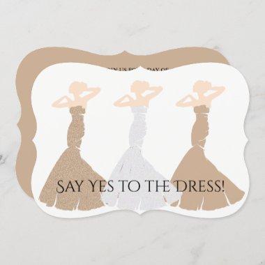 BRIDE & CO Gold Be My Bridesmaid Shower Party Invitations