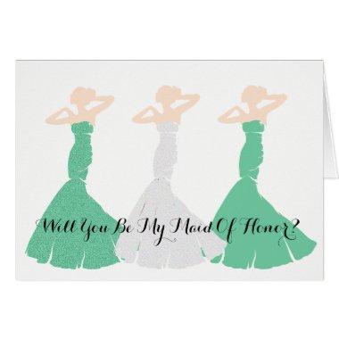 BRIDE & CO Green Be My Maid Of Honor Party Note