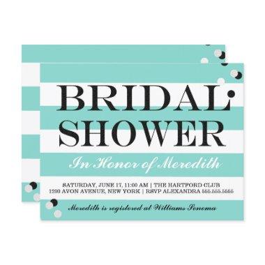 Bride Co Little Black Dress Teal Blue Shower Party Invitations