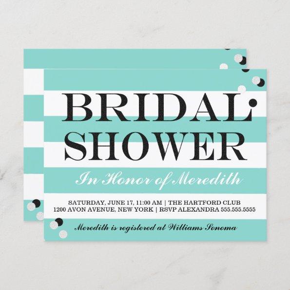 Bride Co Little Black Dress Teal Blue Shower Party Invitations