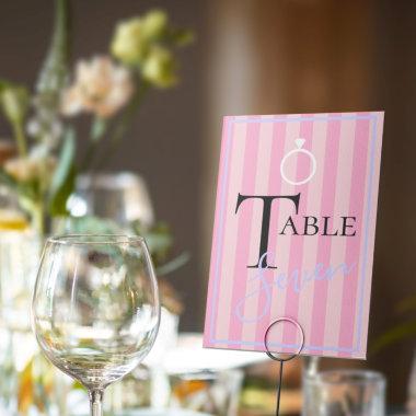 BRIDE & CO Love Pink Bridal Party Centerpiece Table Number
