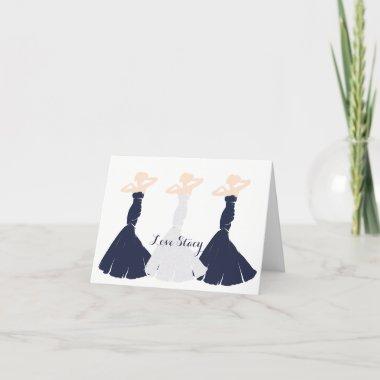 BRIDE & CO Navy Blue Be My Bridesmaid Shower Party Invitations