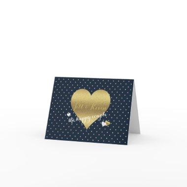 Bride & Co Navy & Gold Heart Wedding Party Note