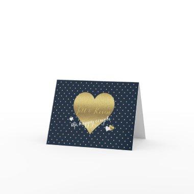 Bride & Co Navy & Gold Heart Wedding Party Note Invitations