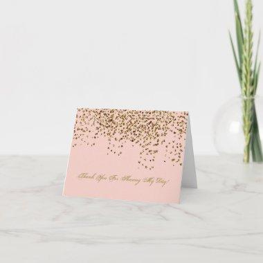 BRIDE CO Pink & Gold Sparkle Shower Party Thank You Invitations
