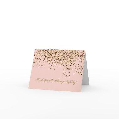 BRIDE CO Pink & Gold Sparkle Shower Party Thank You Invitations