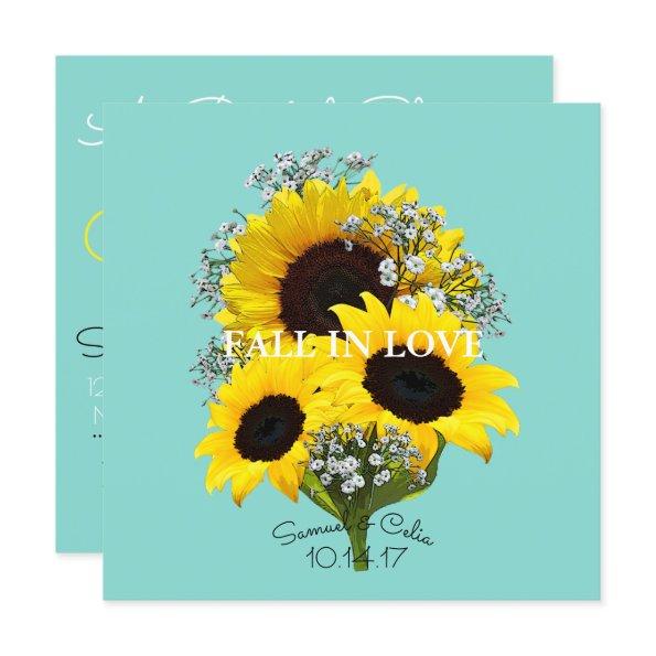 BRIDE & CO Sunflower Fall In Love Bridal Shower Invitations