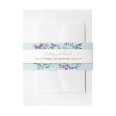BRIDE & CO Teal Blue Bouquet Wedding Suite Invitations Belly Band