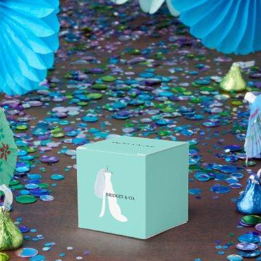 BRIDE & CO Teal Blue Here Comes The Bride Party Favor Boxes