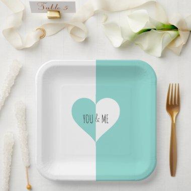 BRIDE & CO Teal Blue You & Me Suite Party Plates