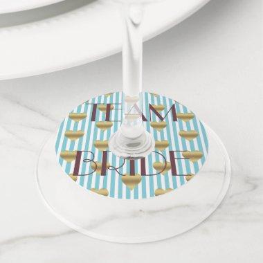 BRIDE & CO Teal Team Bride Bridal Party Glass Tags