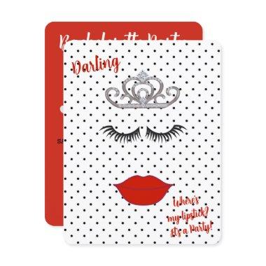 BRIDE & CO Where's My Lipstick Shower Tiara Party Invitations