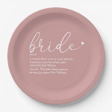 Bride Definition  Dusty Rose Paper Plates