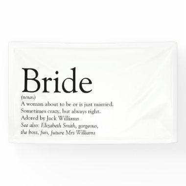 Bride Definition Bridal Shower Wedding Banner