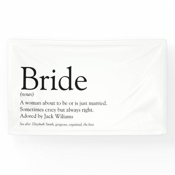 Bride Definition, Bridal Shower, Wedding Banner