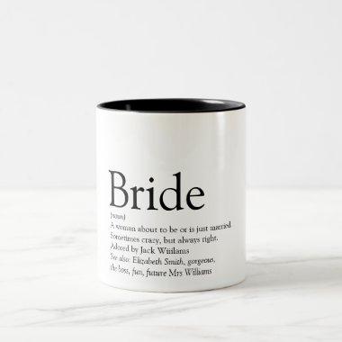 Bride Definition, , Wedding Two-Tone Coffee Mug