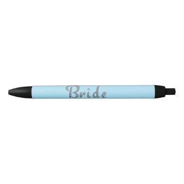 Bride faux-bling rhinestones design black ink pen