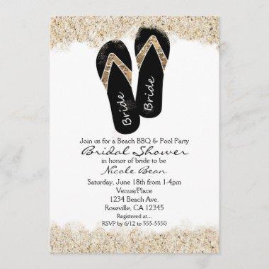 Bride Flip Flop Sandals Summer Beach Bridal Shower Invitations