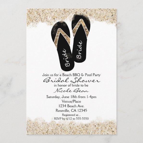 Bride Flip Flop Sandals Summer Beach Bridal Shower Invitations