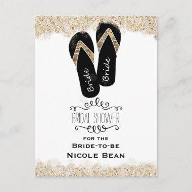 Bride Flip Flop Sandals Summer Beach Bridal Shower Invitation PostInvitations