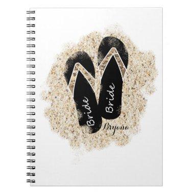 Bride Flip Flop Sandals Summer Beach Bridal Shower Notebook