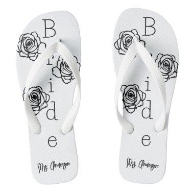 Bride Flip=Flops with Custom Name Flip Flops