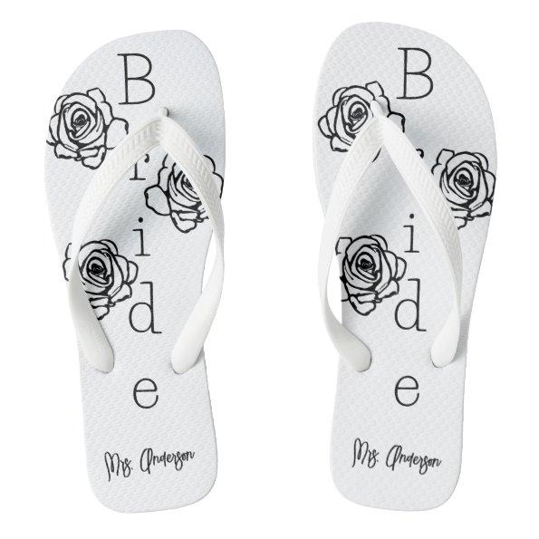 Bride Flip=Flops with Custom Name Flip Flops