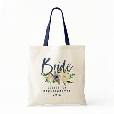 Bride floral watercolor tote bag